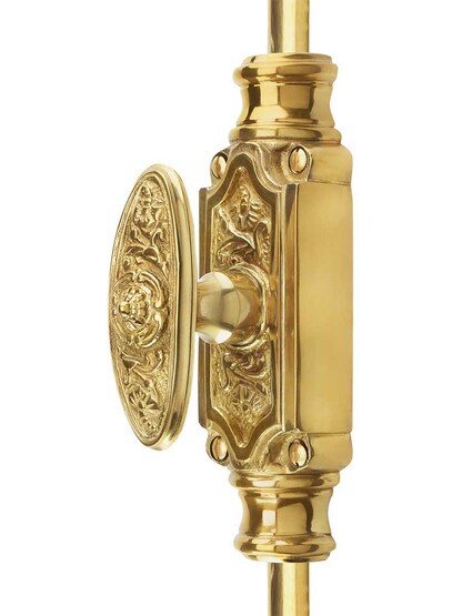 Filigree Brass Cremone Bolt - 9-Foot Length.